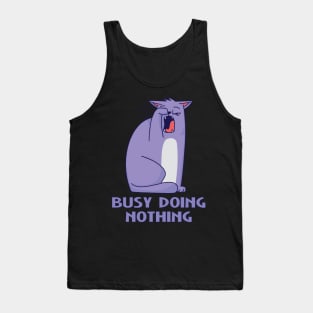 Busy Doing Nothing Cat Kitty Tank Top